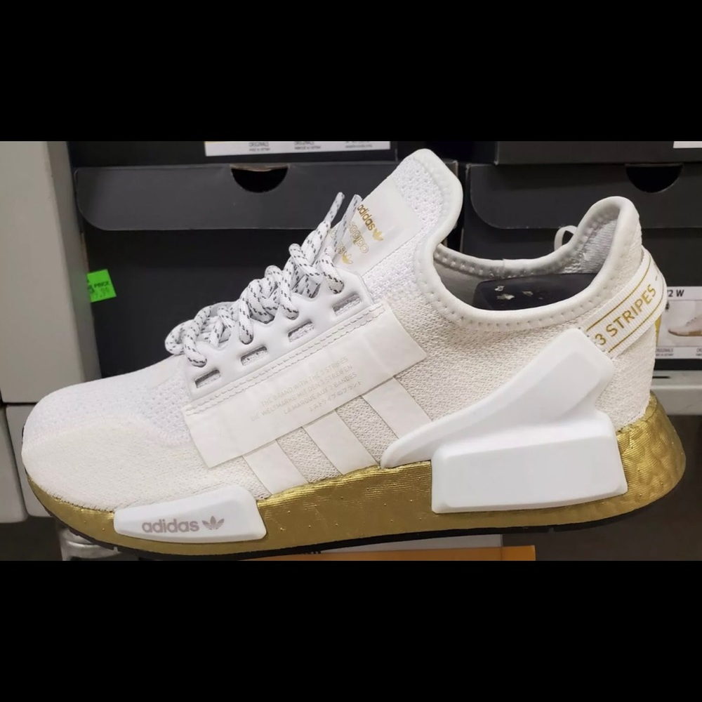 Adidas Boost Tennis Shoes Gold/White SZ 10